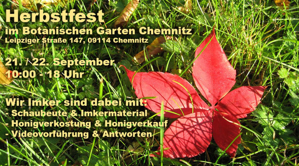 Herbstfest 2019 Botanischer Garten Chemnitz Imkerverein Chemnitz
